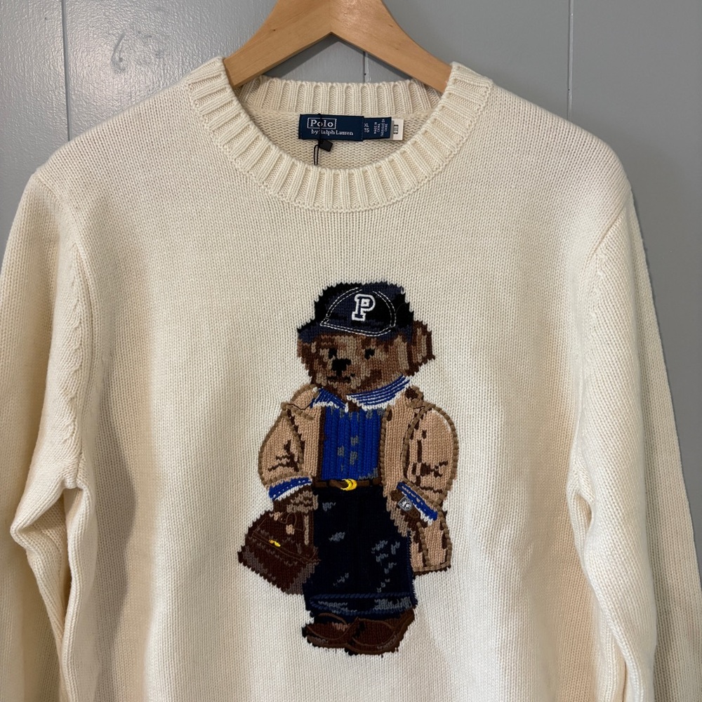 NEW Polo Ralph Lauren Polo Bear Wool Cashmere Blend Intarsia Sweater Size XL - Picture 3 of 15